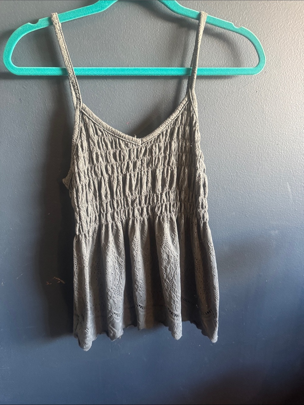 URBAN Romantics Olive Smocked Eyelet Camisole